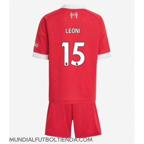 Camiseta Liverpool Giovanni Leoni #15 Primera Equipación Replica 2025-26 para niños mangas cortas (+ Pantalones cortos)